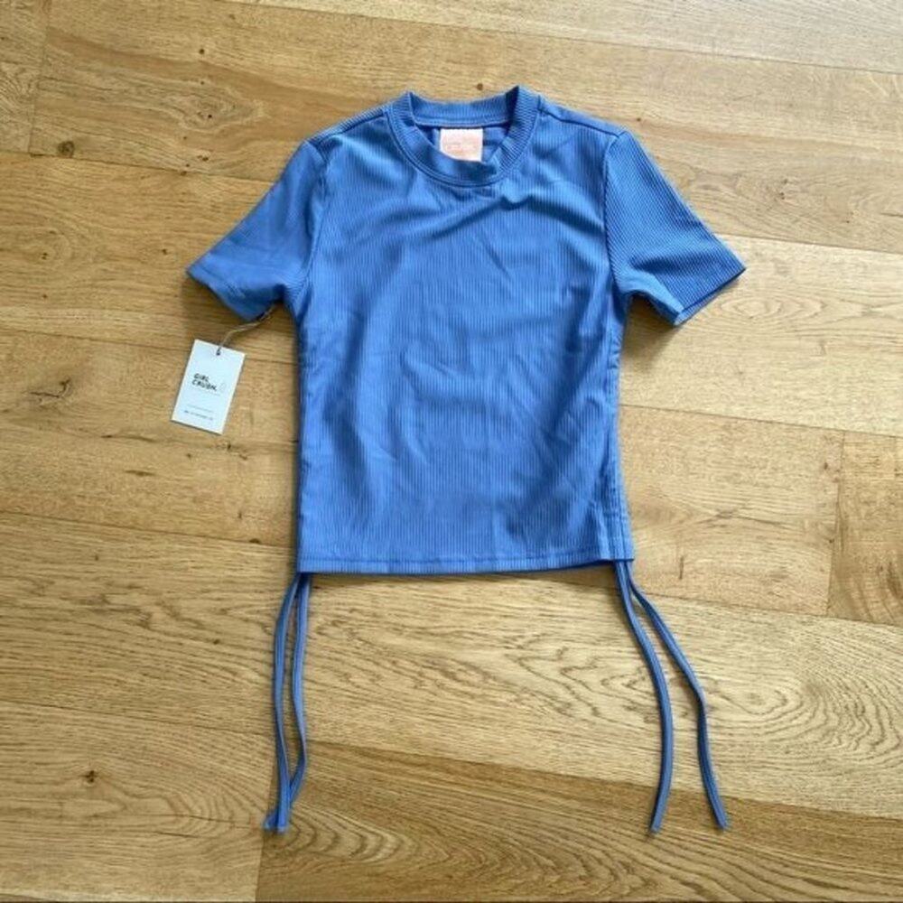Girl Crush Recycled Crop Tee in Storm